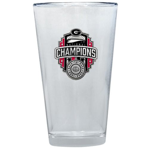 2022 Georgia Football Championship Back to Back Logo Pint Glass